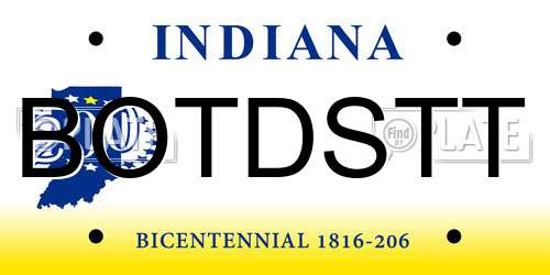 BOTDSTT Indiana License Plate