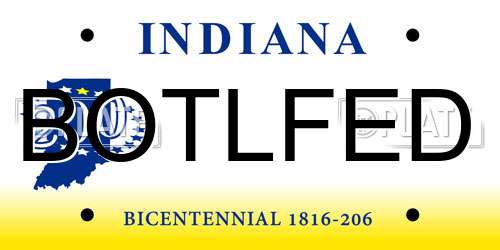 BOTLFED Indiana License Plate