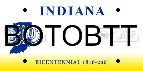 BOTOBTT Indiana License Plate