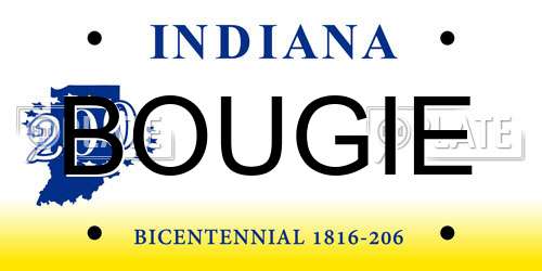 BOUGIE Indiana License Plate