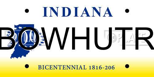 BOWHUTR Indiana License Plate