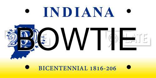BOWTIE Indiana License Plate