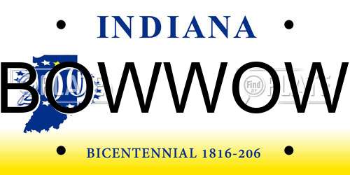 BOWWOW Indiana License Plate