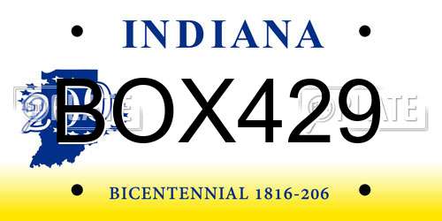 BOX429 Indiana License Plate