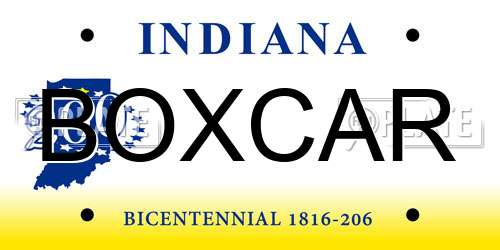 BOXCAR Indiana License Plate