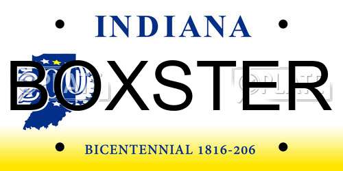 BOXSTER Indiana License Plate