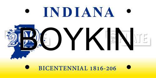 BOYKIN Indiana License Plate