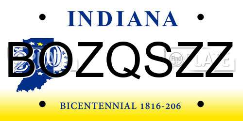 BOZQSZZ Indiana License Plate