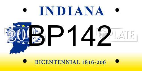 BP142 Indiana License Plate