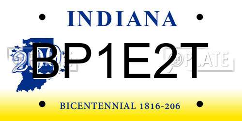 BP1E2T Indiana License Plate