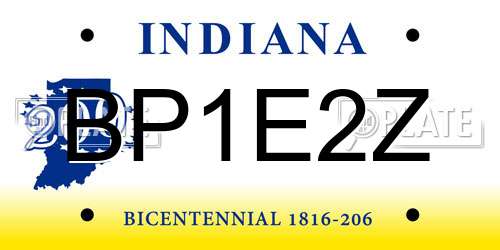 BP1E2Z Indiana License Plate