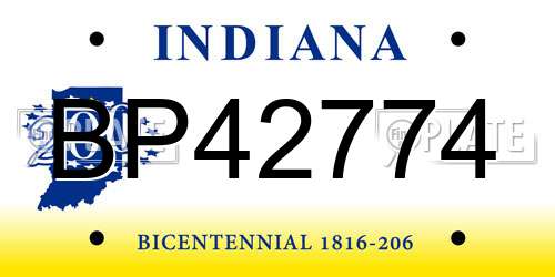 BP42774 Indiana License Plate