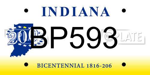 BP593 Indiana License Plate