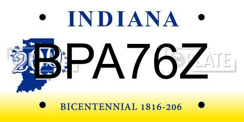 BPA76Z Indiana License Plate
