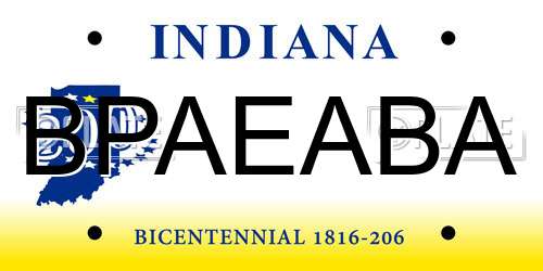 BPAEABA Indiana License Plate