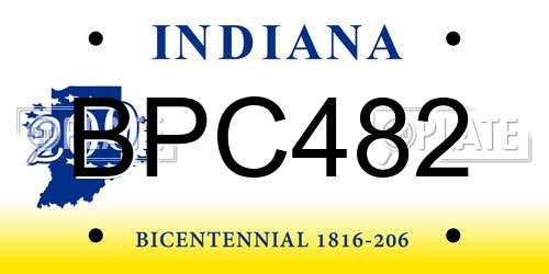 BPC482 Indiana License Plate