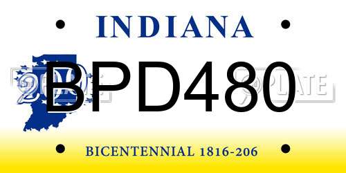 BPD480 Indiana License Plate