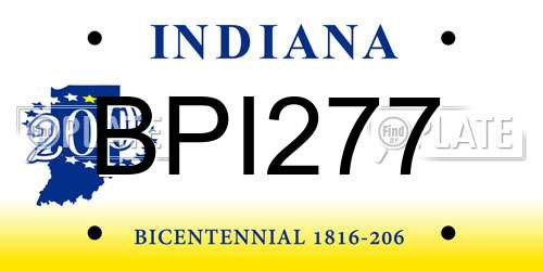 BPI277 Indiana License Plate