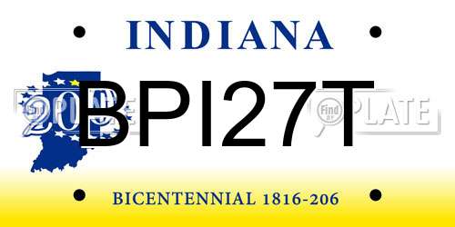 BPI27T Indiana License Plate
