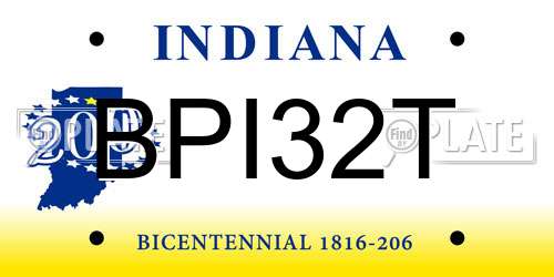BPI32T Indiana License Plate