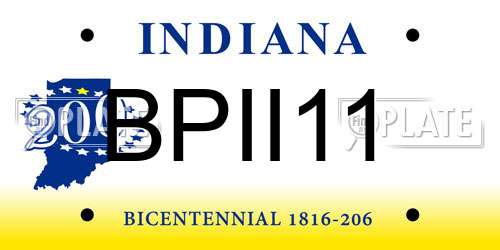 BPII11 Indiana License Plate