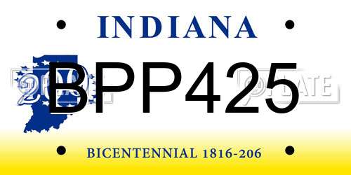 BPP425 Indiana License Plate