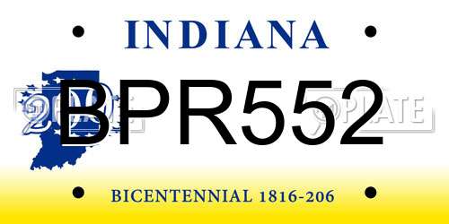 BPR552 Indiana License Plate
