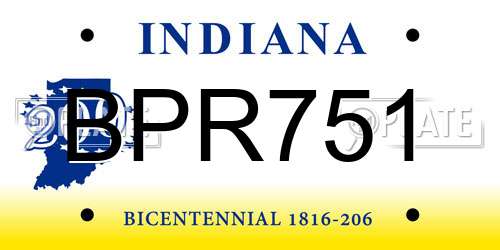 BPR751 Indiana License Plate