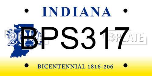 BPS317 Indiana License Plate