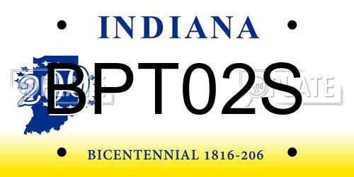 BPT02S Indiana License Plate