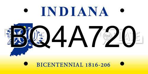 BQ4A720 Indiana License Plate
