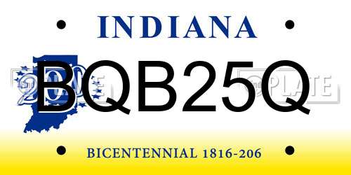 BQB25Q Indiana License Plate