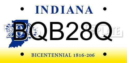 BQB28Q Indiana License Plate