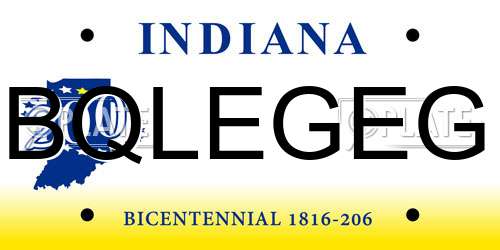 BQLEGEG Indiana License Plate