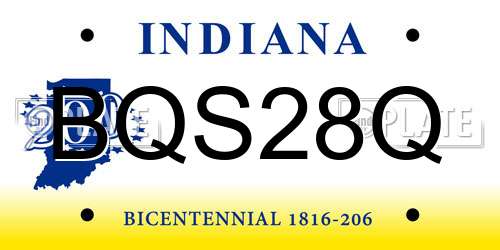 BQS28Q Indiana License Plate