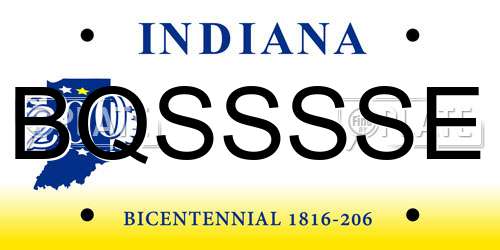 BQSSSSE Indiana License Plate