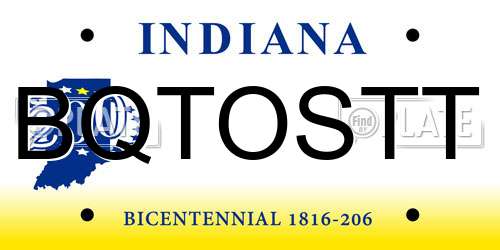 BQTOSTT Indiana License Plate