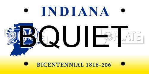 BQUIET Indiana License Plate
