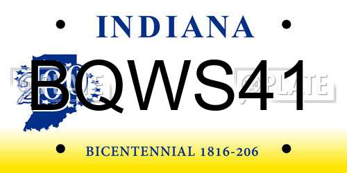 BQWS41 Indiana License Plate