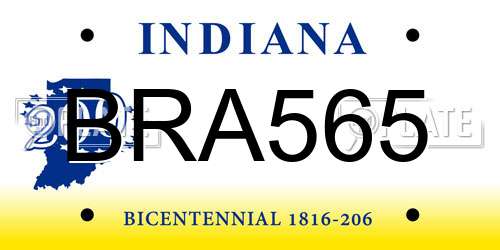 BRA565 Indiana License Plate