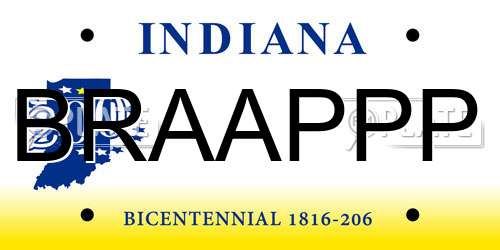 BRAAPPP Indiana License Plate