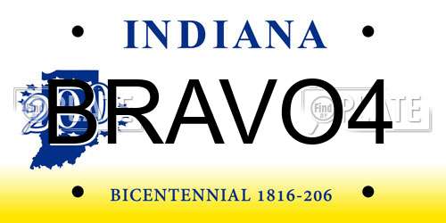 BRAVO4 Indiana License Plate