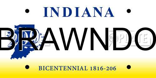 BRAWNDO Indiana License Plate