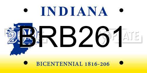 BRB261 Indiana License Plate