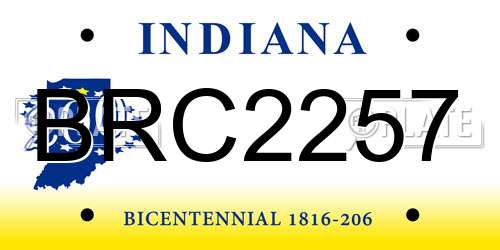 BRC2257 Indiana License Plate