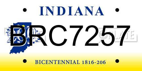 BRC7257 Indiana License Plate