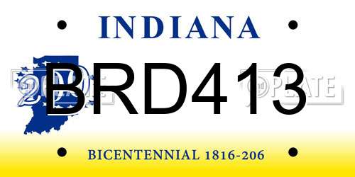 BRD413 Indiana License Plate