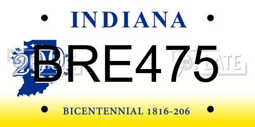 BRE475 Indiana License Plate