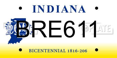 BRE611 Indiana License Plate