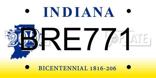 BRE771 Indiana License Plate